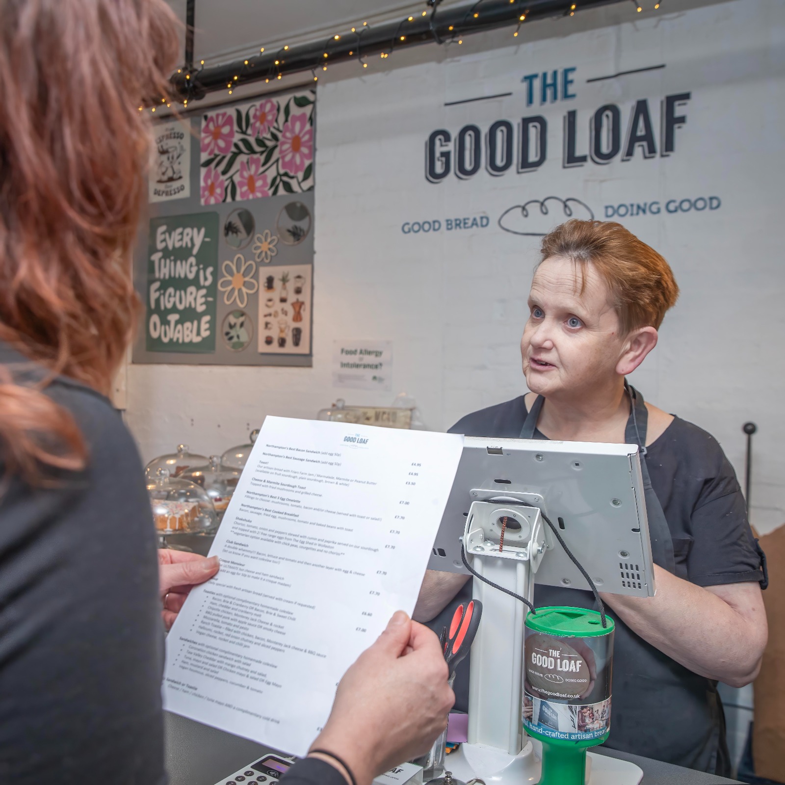 Customer at the Good Loaf counter